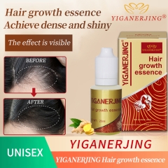 Discover the secret to healthy hair - YIGANERJING Hair Growth Liquid. Precious yellow liquid blends ginger essential oil and vitamins, 20ml American bottle design, deeply nourishing the scalp, preventing hair loss, promoting hair growth, giving you strong