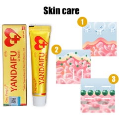 Qingfangli Yandaifu Psoriasis Cream effectively treats psoriasis and inhibits bacteria with a unique formula, in a convenient 15g size.